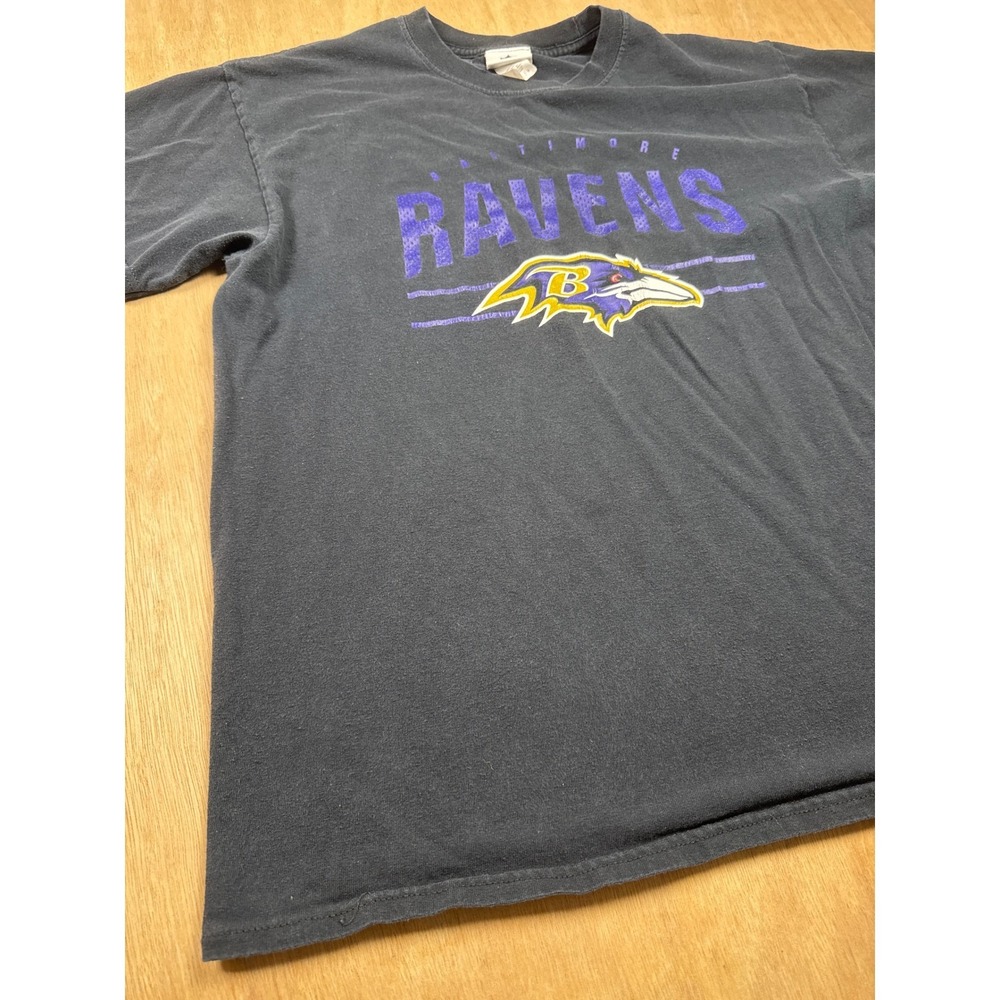 Baltimore Ravens NFL Y2K Football T Shirt Black Short Sleeve Men's Size L - Picture 2 of 10